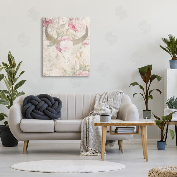Stupell Industries Stupell Studio | Floral Cattle Skull Blooms Wall Art
