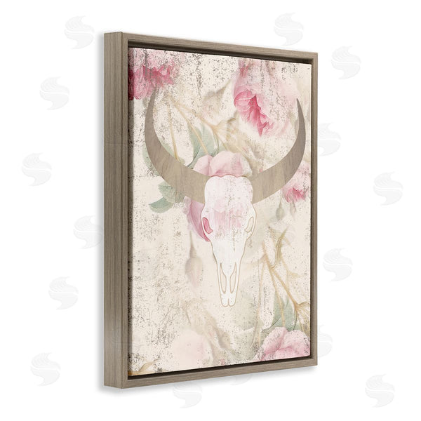 Stupell Industries Stupell Studio | Floral Cattle Skull Blooms Wall Art