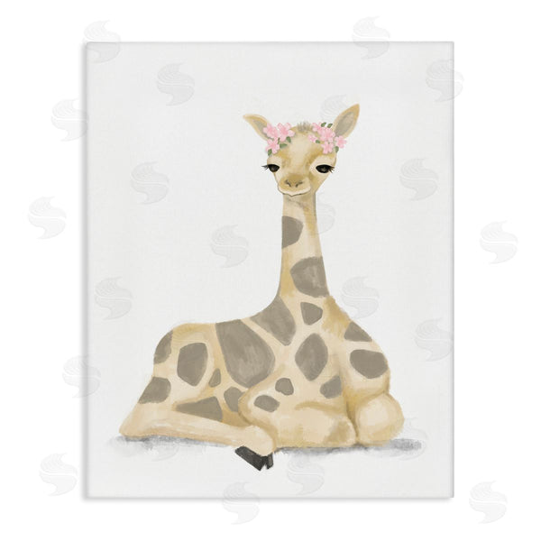 stupell industries Stupell Studio | Floral Crown Baby Giraffe Soft Animal Illustration
