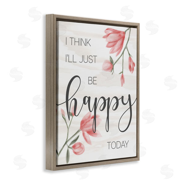 Stupell Industries Stupell Studio | Floral Just Be Happy Inspirational Wall Art