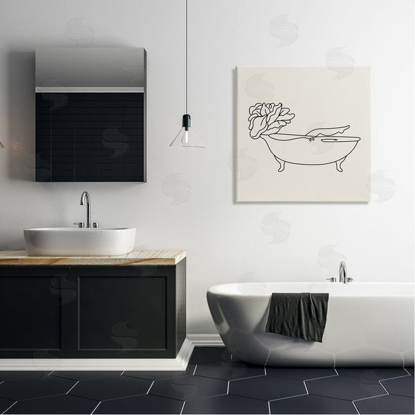 Stupell Industries Stupell Studio | Floral Person Bathing Line Doodle Wall Art