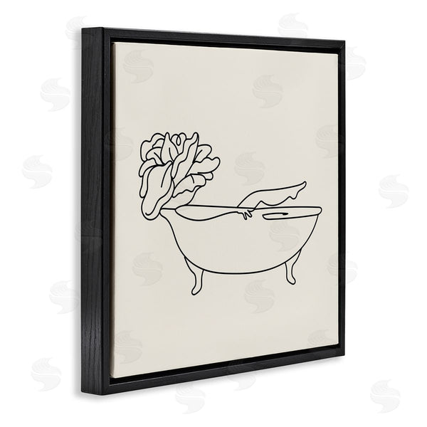 Stupell Industries Stupell Studio | Floral Person Bathing Line Doodle Wall Art