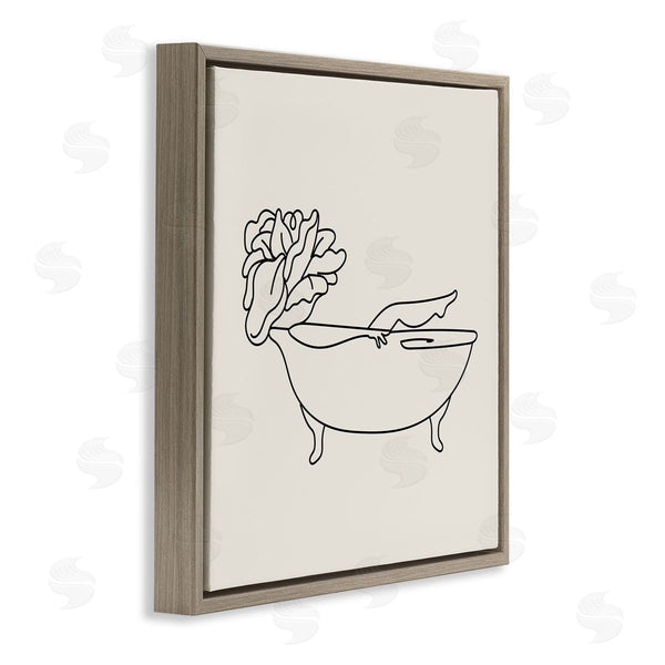 Stupell Industries Stupell Studio | Floral Person Bathing Line Doodle Wall Art