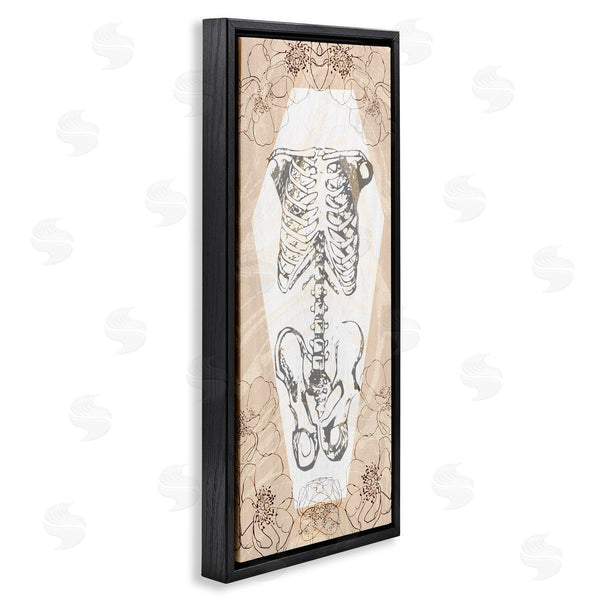 Stupell Industries Stupell Studio | Floral Skeleton Halloween Layered Wall Art