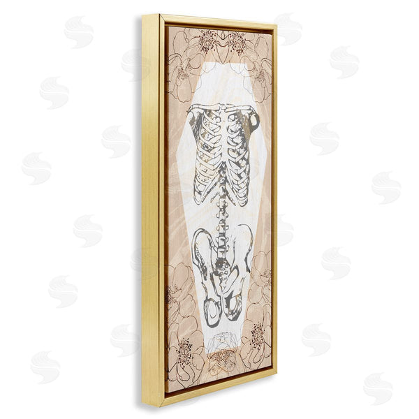 Stupell Industries Stupell Studio | Floral Skeleton Halloween Layered Wall Art
