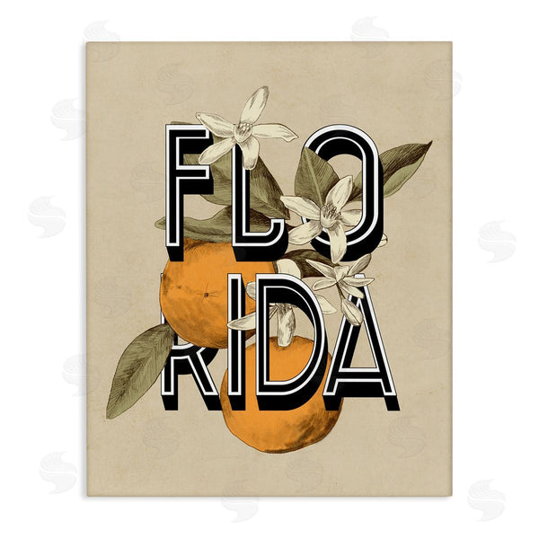 stupell industries Stupell Studio | Florida Orange Blossoms State Flower Typography Wall Art
