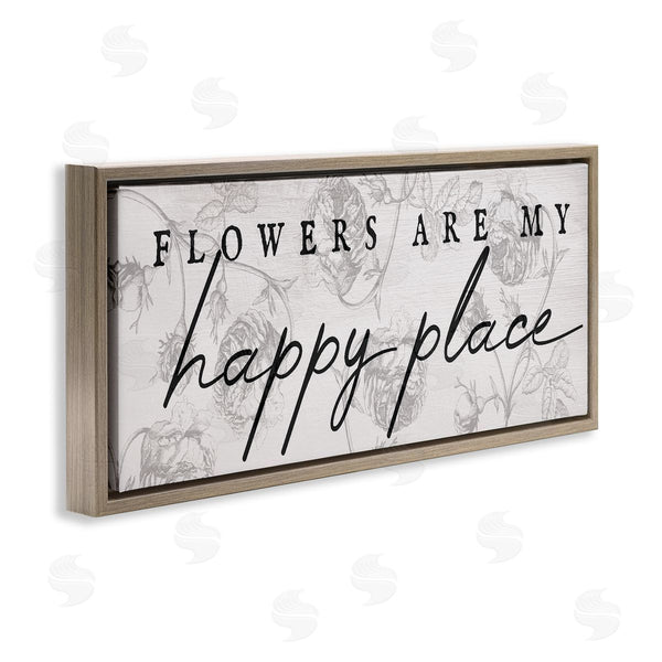Stupell Industries Stupell Studio | Flowers Are Happy Place Wall Art