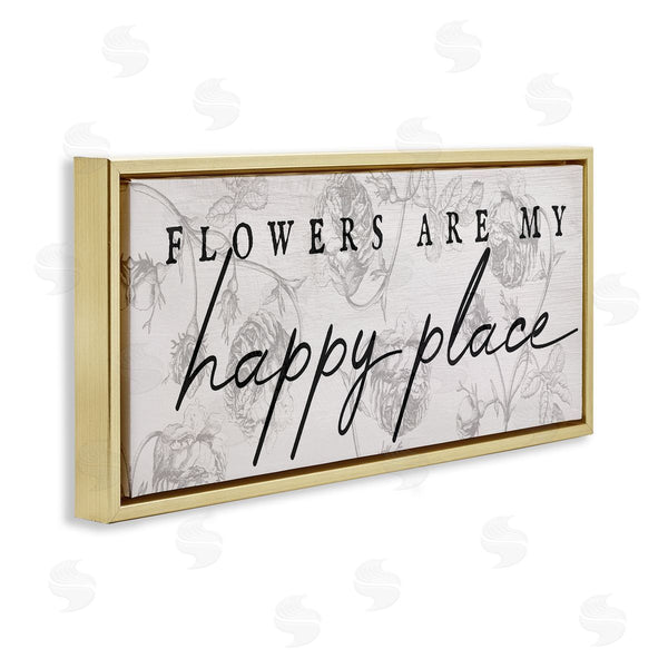 Stupell Industries Stupell Studio | Flowers Are Happy Place Wall Art