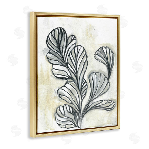 Stupell Industries Stupell Studio | Fluid Plant Stem Abstraction Minimal Black Beige