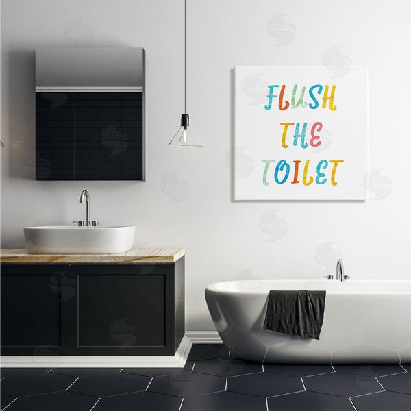 Stupell Industries Stupell Studio | Flush The Toilet Bathroom Rules Kids Typography Wall Art
