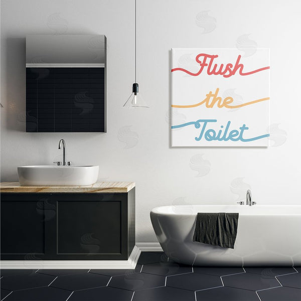 Stupell Industries Stupell Studio | Flush The Toilet Sign Children's Bathroom Typography Wall Art