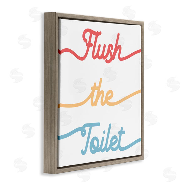 Stupell Industries Stupell Studio | Flush The Toilet Sign Children's Bathroom Typography Wall Art