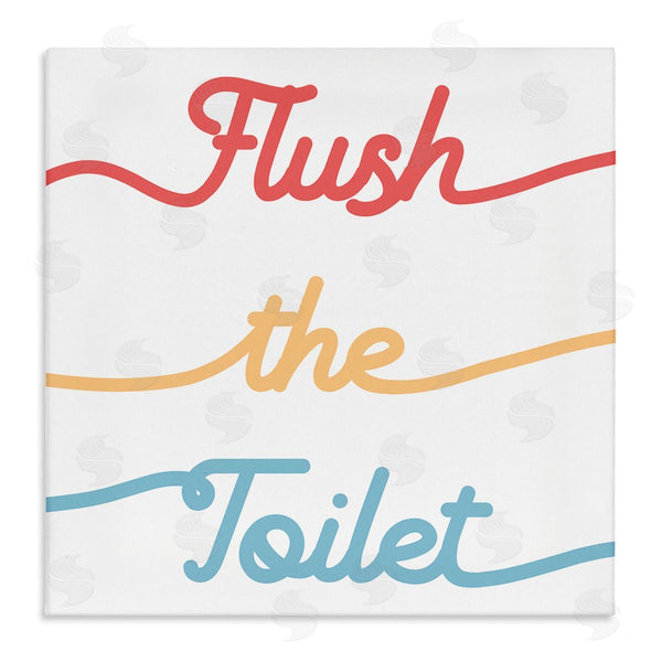 stupell industries Stupell Studio | Flush the Toilet Sign Children's Bathroom Typography Wall Art