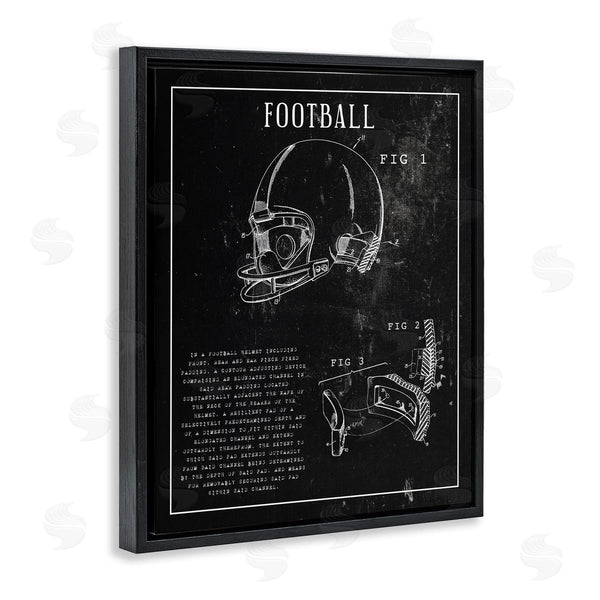 Stupell Industries Stupell Studio | Football Helmet Sports Chart Retro Figure