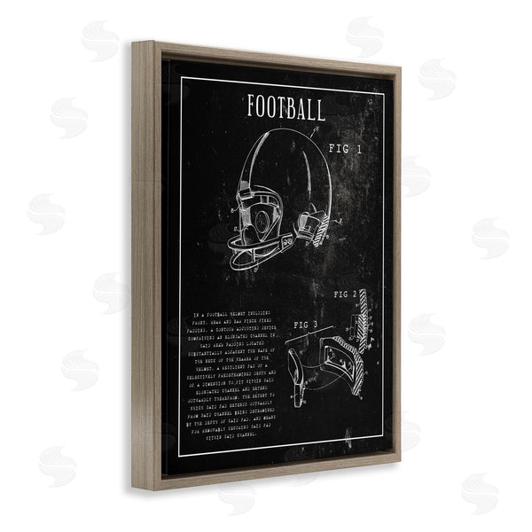 Stupell Industries Stupell Studio | Football Helmet Sports Chart Retro Figure