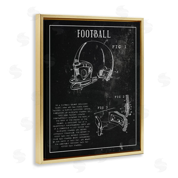 Stupell Industries Stupell Studio | Football Helmet Sports Chart Retro Figure
