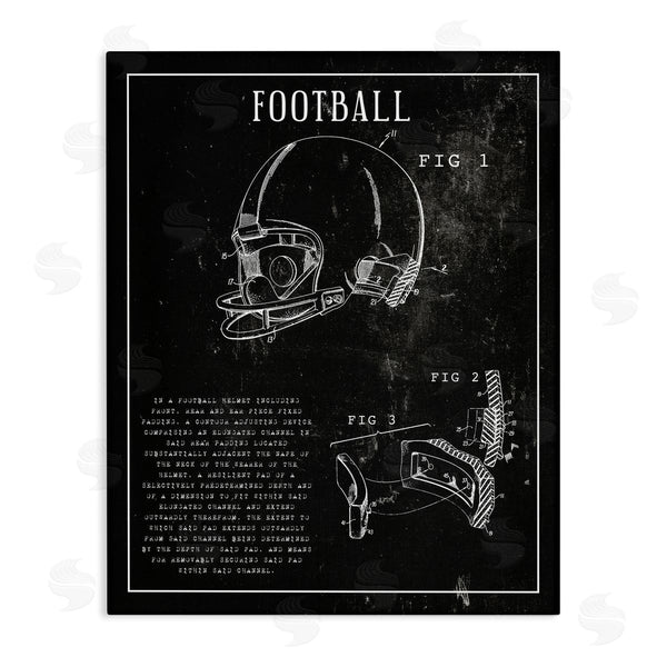 stupell industries Stupell Studio | Football Helmet Sports Chart Retro Figure