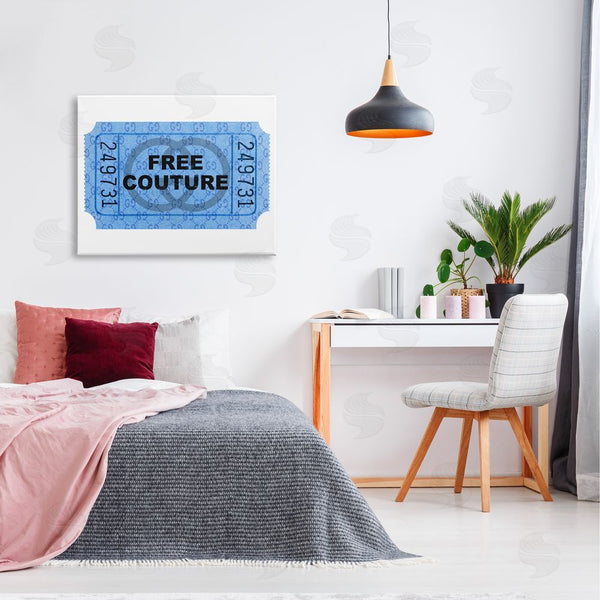 Stupell Industries Stupell Studio | Free Couture Blue Ticket Stub Wall Art