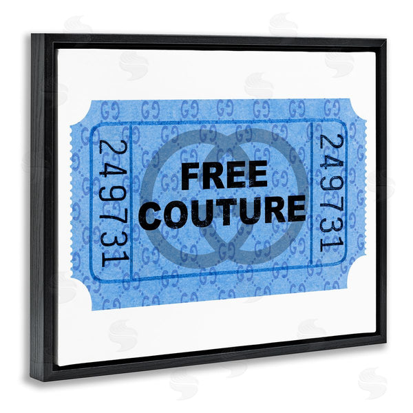 Stupell Industries Stupell Studio | Free Couture Blue Ticket Stub Wall Art