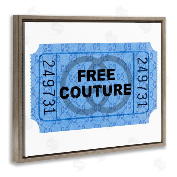 Stupell Industries Stupell Studio | Free Couture Blue Ticket Stub Wall Art