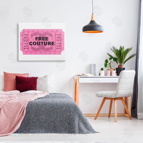 Stupell Industries Stupell Studio | Free Couture Pink Ticket Stub Wall Art