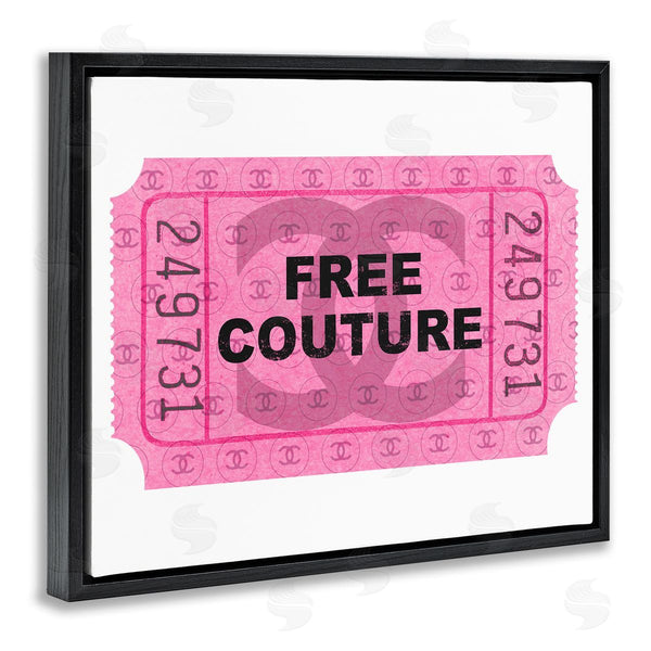Stupell Industries Stupell Studio | Free Couture Pink Ticket Stub Wall Art