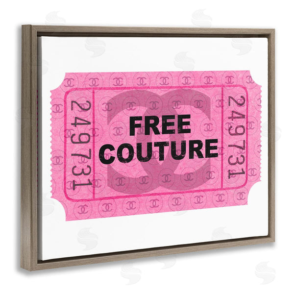 Stupell Industries Stupell Studio | Free Couture Pink Ticket Stub Wall Art