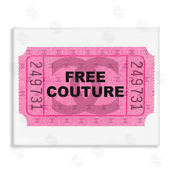 stupell industries Stupell Studio | Free Couture Pink Ticket Stub Wall Art