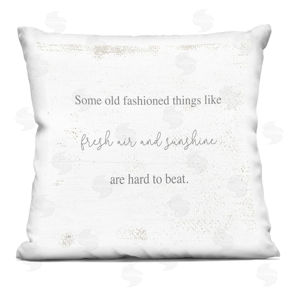 stupell industries Stupell Studio | Fresh Air & Sunshine Casual Weathered Phrase Printed Throw Pillow