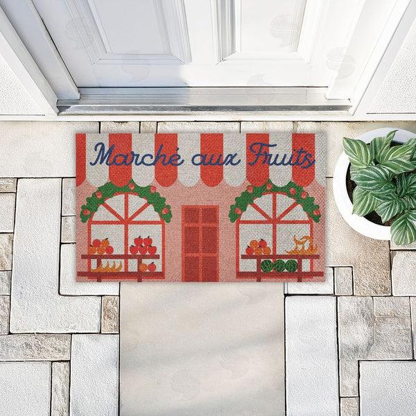 Stupell Industries Stupell Studio | Fruit Stand Awning Storefront Faux Sisal Door Mat