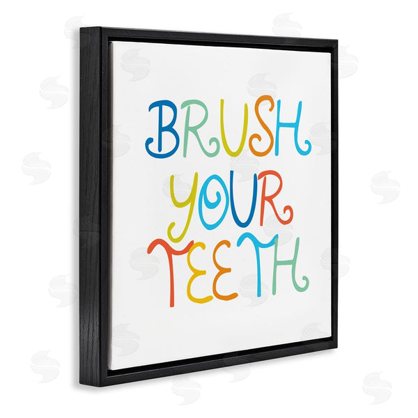 Stupell Industries Stupell Studio | Fun Kids Bathroom Sign Brush Your Teeth Rules Wall Art
