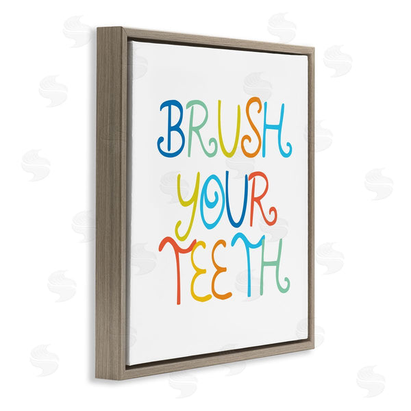 Stupell Industries Stupell Studio | Fun Kids Bathroom Sign Brush Your Teeth Rules Wall Art