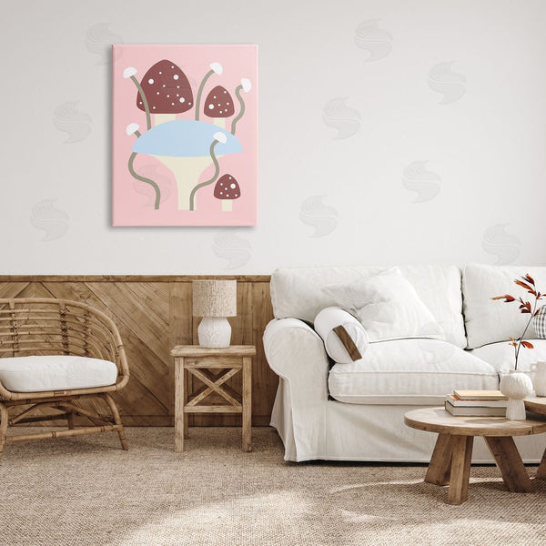 Stupell Industries Stupell Studio | Fun Mushrooms On Pink Wall Art