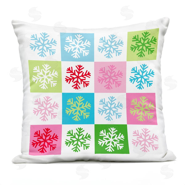 Stupell Industries Stupell Studio | Fun Snowflake Pop Style Squares Printed Throw Pillow