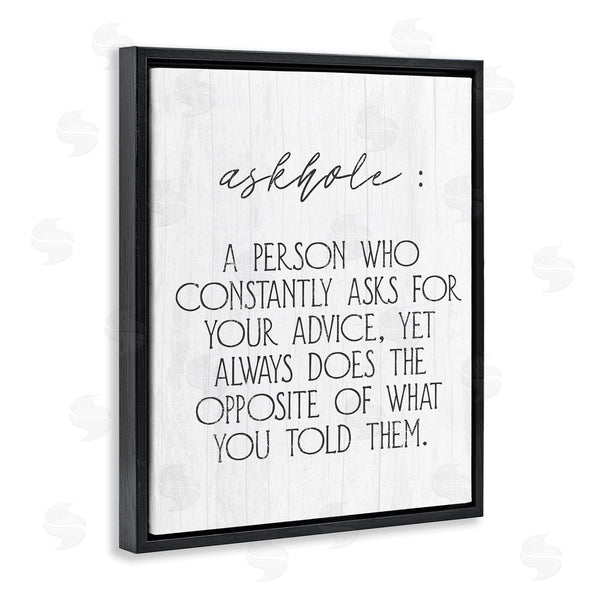 Stupell Industries Stupell Studio | Funny Askhole Definition Wall Art