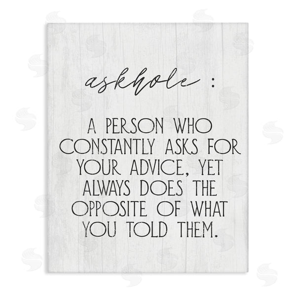 stupell industries Stupell Studio | Funny Askhole Definition Wall Art