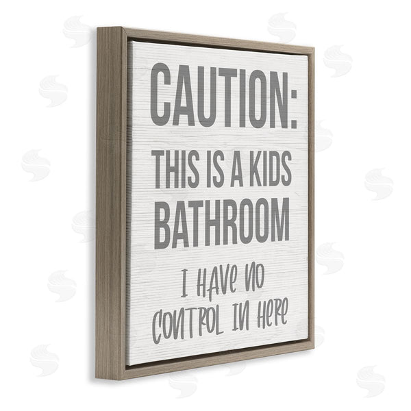 Stupell Industries Stupell Studio | Funny Caution Kid's Bathroom
