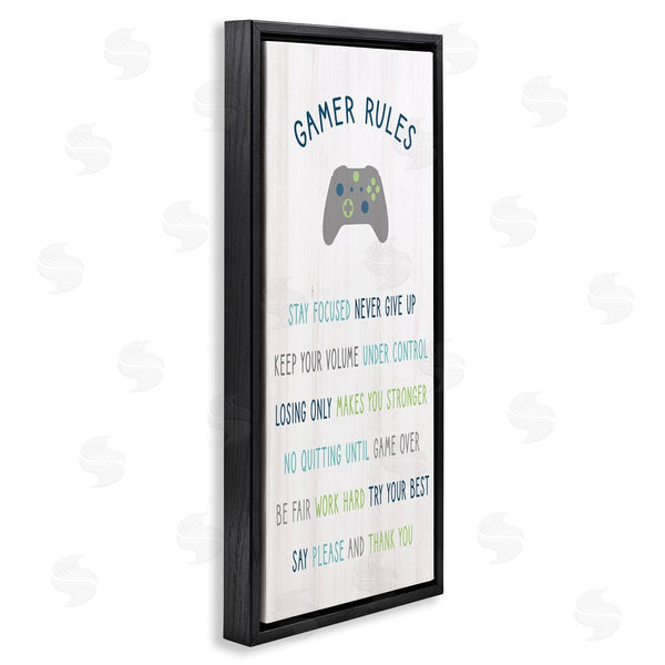 Stupell Industries Stupell Studio | Gamer Rules Listed Kids Video Game Motivational Phrases Wall Art