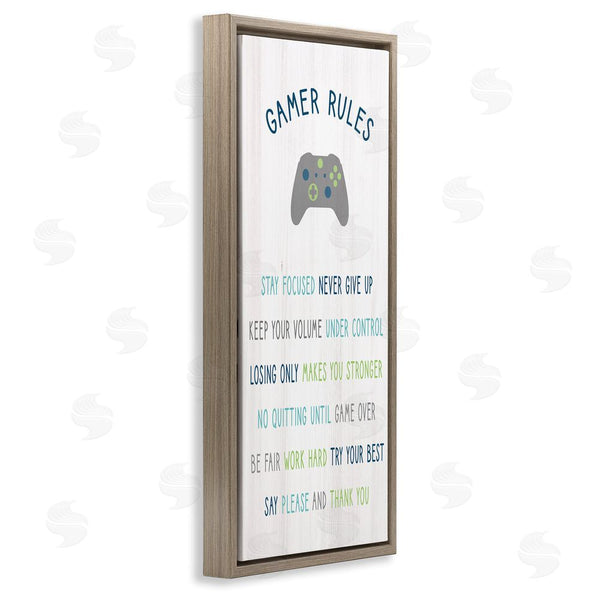 Stupell Industries Stupell Studio | Gamer Rules Listed Kids Video Game Motivational Phrases Wall Art