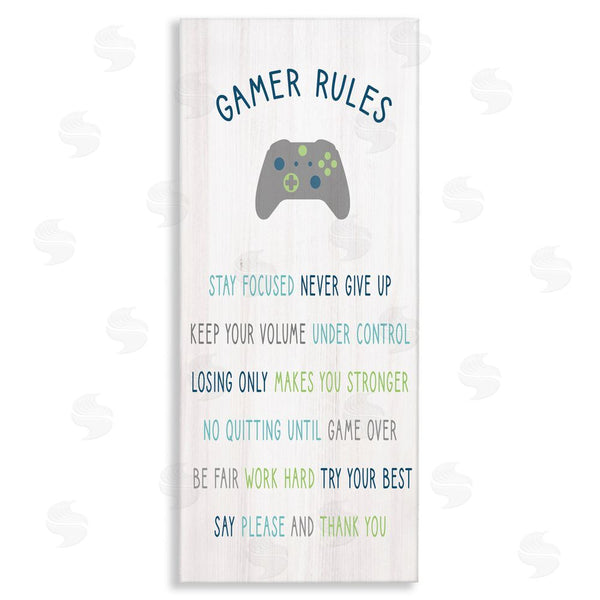 stupell industries Stupell Studio | Gamer Rules Listed Kids Video Game Motivational Phrases Wall Art