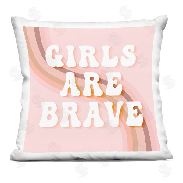 stupell industries Stupell Studio | Girls Are Brave Printed Throw Pillow