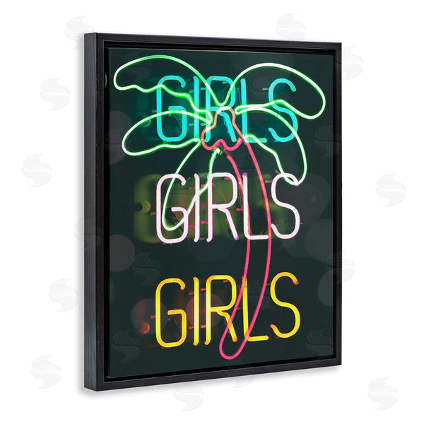 Stupell Industries Stupell Studio | Girls Neon Style Palm Tree Tropical Design Wall Art