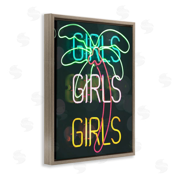 Stupell Industries Stupell Studio | Girls Neon Style Palm Tree Tropical Design Wall Art
