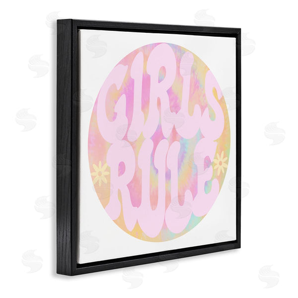 Stupell Industries Stupell Studio | Girls Rule Pink Tie Dye Wall Art