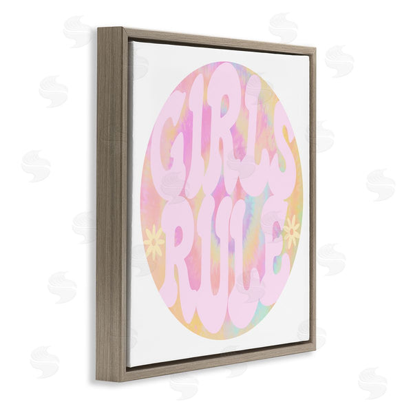 Stupell Industries Stupell Studio | Girls Rule Pink Tie Dye Wall Art