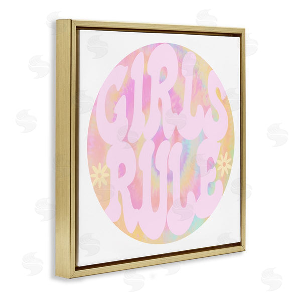 Stupell Industries Stupell Studio | Girls Rule Pink Tie Dye Wall Art