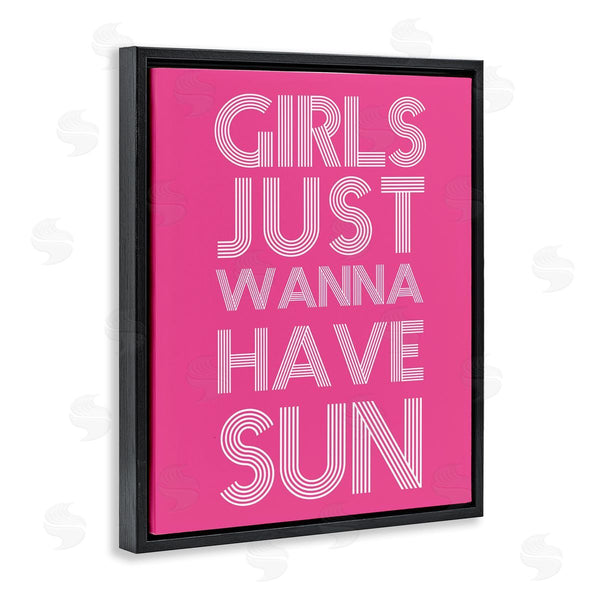 Stupell Industries Stupell Studio | Girls Wanna Have Sun Pink Retro Summer Wall Art