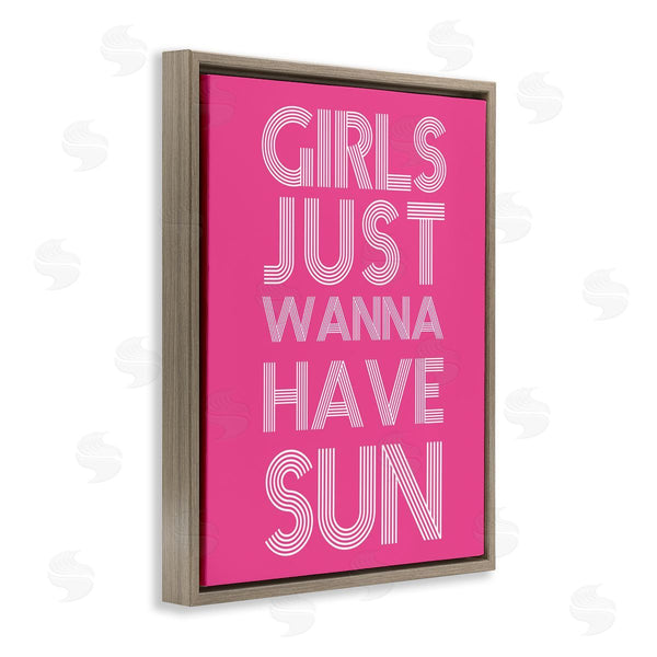 Stupell Industries Stupell Studio | Girls Wanna Have Sun Pink Retro Summer Wall Art