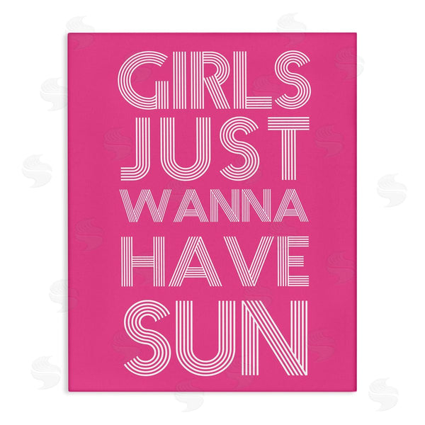 stupell industries Stupell Studio | Girls Wanna Have Sun Pink Retro Summer Wall Art