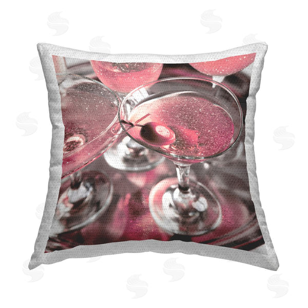 Stupell Industries Stupell Studio | Glimmering Pink Martinis Printed Throw Pillow